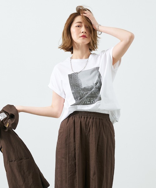 MICA&DEAL tシャツ フォトプリントT-shirt-city レディース