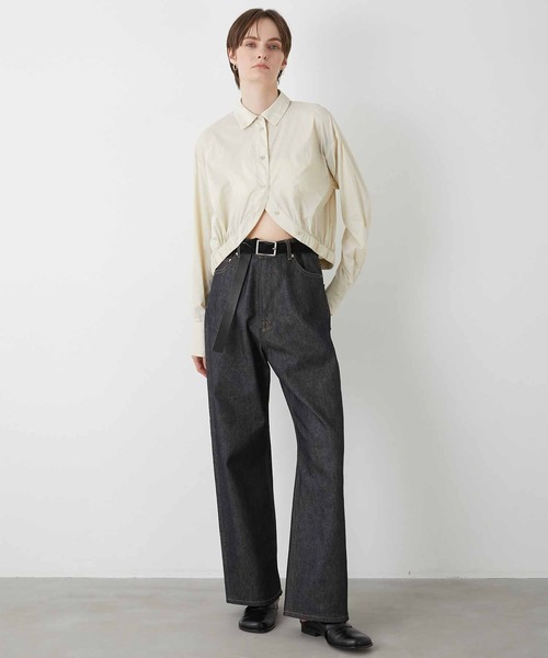ブラウス シャツ 「LA PEAU DE GEM」softteck gather shirt/ソフトテックギャザーシャツ レディース la peau de gem ブラウス シャツ 「LA PEAU DE GEM」softteck