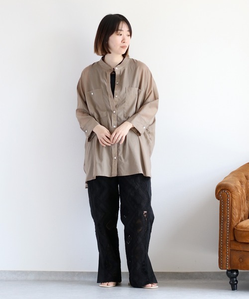 cepo（セポ） ブラウス シャツ 100/-コットン バンドカラードルマン
