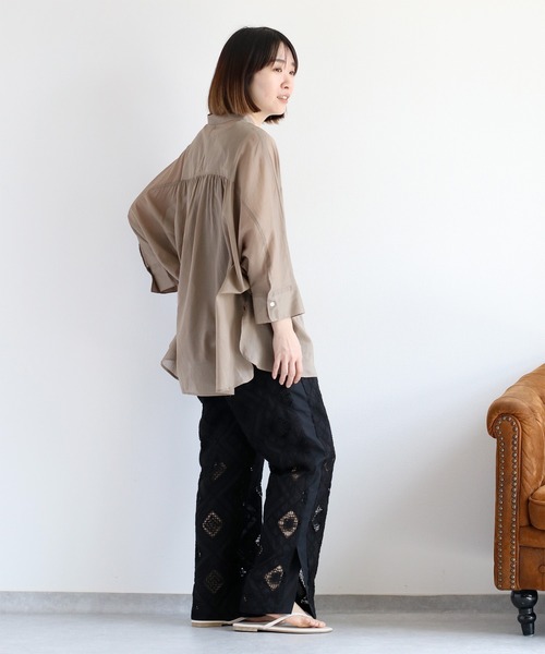 cepo（セポ） ブラウス シャツ 夏 100/-コットン バンドカラードルマン