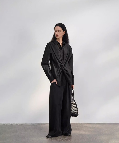 ブラウス シャツ DECADE CLASSIC 前後2WAY ねじりディテール シャツ レディース DECADE CLASSIC ブラウス シャツ 前後2WAY ねじりディテール