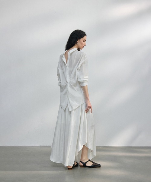 ブラウス シャツ DECADE CLASSIC 前後2WAY ねじりディテール シャツ レディース DECADE CLASSIC ブラウス シャツ 前後2WAY ねじりディテール