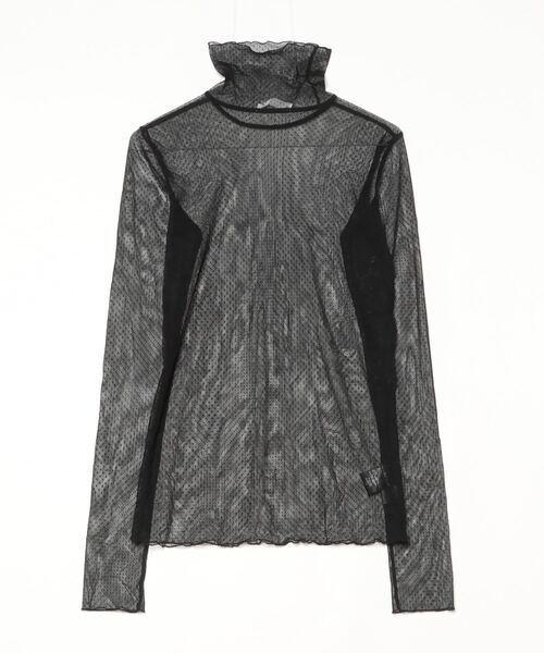 「col pierrot」 Dot Sheer 長袖カットソー FREE ブラック レディース
