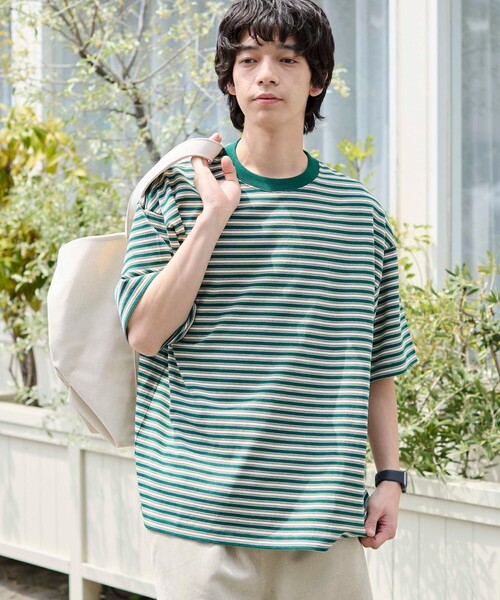 coen（コーエン） tシャツ 「Parknik」マルチボーダーTシャツ メンズ
