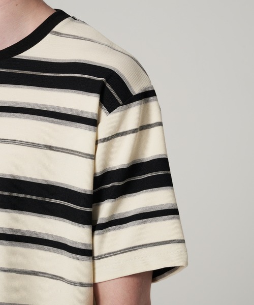 Eddie Bauer ボーダーTシャツ ホワイト マルチカラー PS ボタン Eddie Bauer ボーダーTシャツ ホワイト マルチカラー PS ボタン