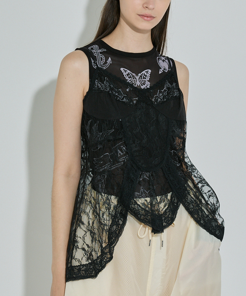 tシャツ ANNA SUI NYC/マーメイドレースキャミソール レディース