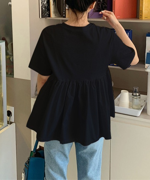 tシャツ 五分袖ペプラム風カットソー レディース : ZOZOTOWN