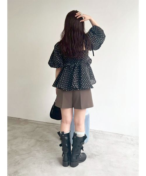 Lily Brown ブラックブーツ L LILY BROWN ブーツ 3バックルミドルブーツ レディース