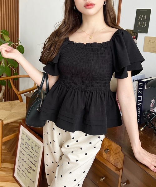 「moment+」 長袖ブラウス M ライトベージュ レディース_画像8