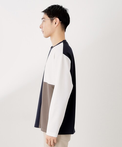 THE SHOP TK tシャツ 「一枚で着映える」パネルブロッキング長袖T