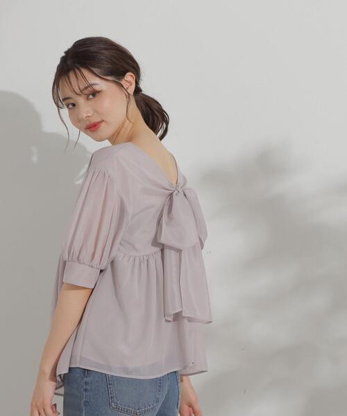 「PROPORTION BODY DRESSING」 半袖ブラウス FREE グレー レディース_画像3