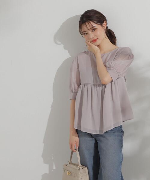 「PROPORTION BODY DRESSING」 半袖ブラウス FREE グレー レディース_画像4