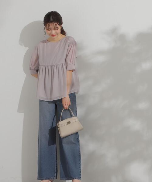 「PROPORTION BODY DRESSING」 半袖ブラウス FREE グレー レディース_画像5