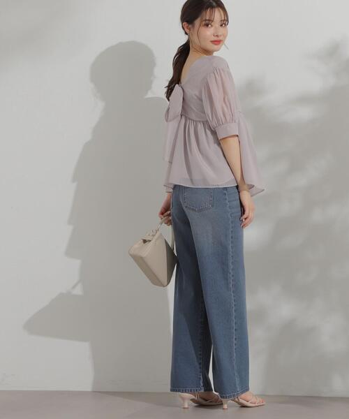 「PROPORTION BODY DRESSING」 半袖ブラウス FREE グレー レディース_画像6
