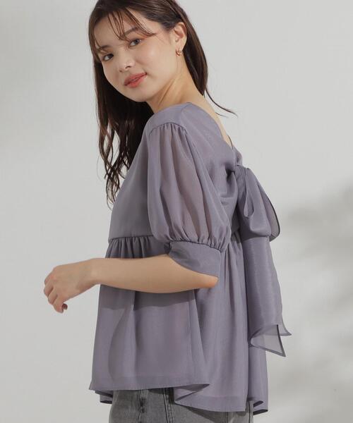 「PROPORTION BODY DRESSING」 半袖ブラウス FREE グレー レディース_画像9