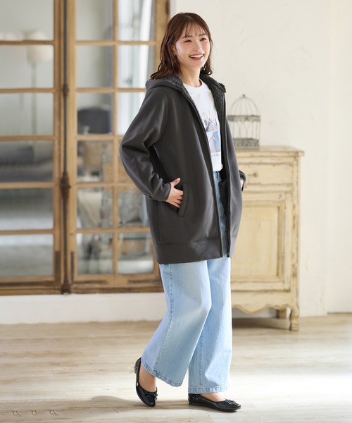 「Honeys」 「CINEMA CLUB」ジップアップパーカー L ラベンダー レディース_画像4