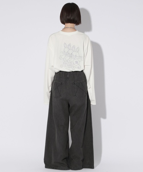 「Anui」 デニムパンツ 5 ブラック レディース_画像5