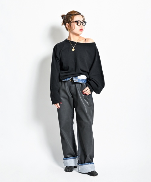 「CITYSHOP」 長袖ニット FREE ブラック レディース_画像7