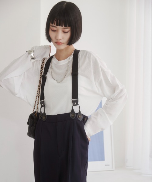 「ANGIE」 オーバーオール FREE ネイビー レディース_画像8