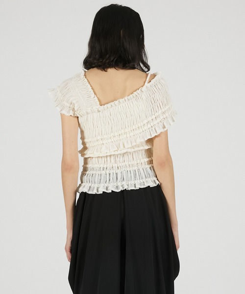 ブラウス シャツ 「2026Summer Pre-Order」クレープシャーリングトップス / Crepe Shirring Top レディースの画像