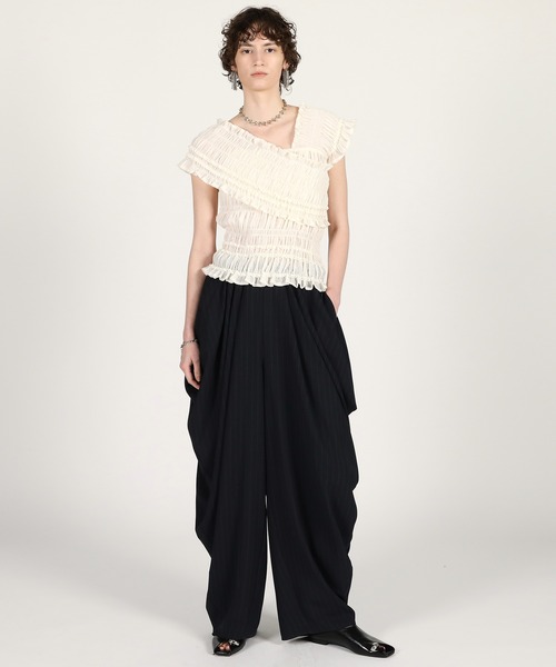 ブラウス シャツ 「2026Summer Pre-Order」クレープシャーリングトップス / Crepe Shirring Top レディースの画像