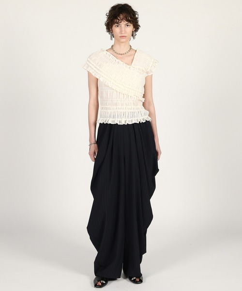 ブラウス シャツ 「2026Summer Pre-Order」クレープシャーリングトップス / Crepe Shirring Top レディースの画像