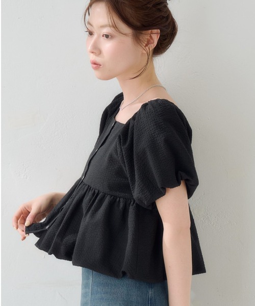ブラウス シャツ 「一部店舗限定/前後2WAY」バルーンブラウス レディースの画像