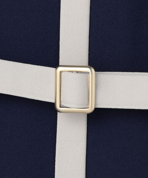 CELINE バイカラー ひざ丈ワンピース 半袖 極美品 ANY SIS（エニィスィス） ワンピース 半袖 2WAY バイカラー ワンピース