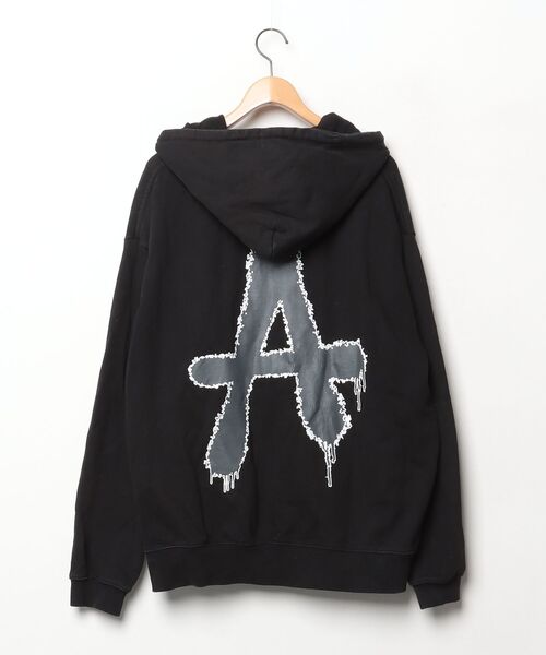 「AIVER」 ジップアップパーカー LARGE ブラック メンズ_画像2