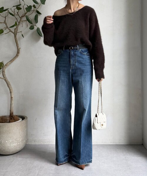 「DouDou」 デニムパンツ 36 ブルー レディース_画像5