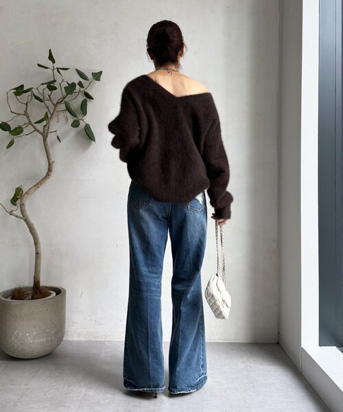 「DouDou」 デニムパンツ 36 ブルー レディース_画像6