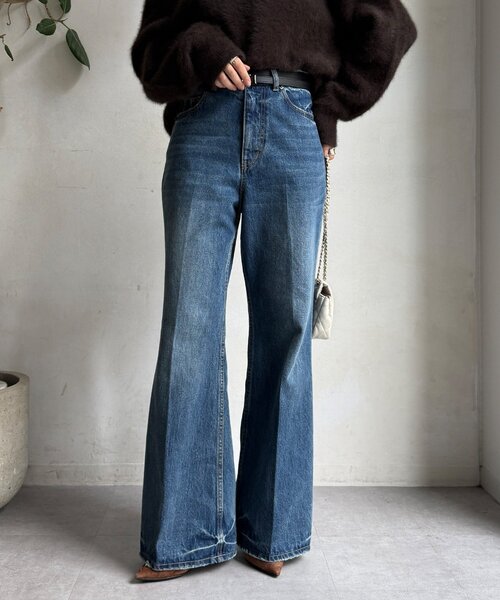「DouDou」 デニムパンツ 36 ブルー レディース_画像9