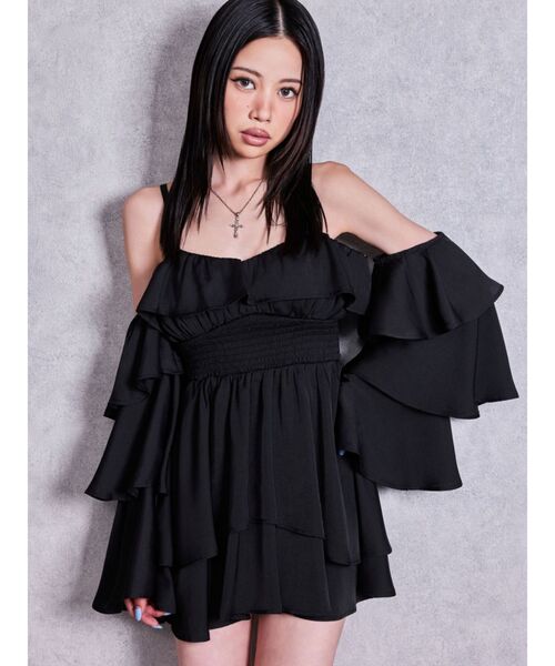 GYDA キャミワンピ GYDA（ジェイダ） ワンピース 2WAYキャミフリルミニワンピース