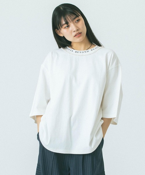 「OKIRAKU」 半袖カットソー ONE SIZE ブラック レディース_画像2
