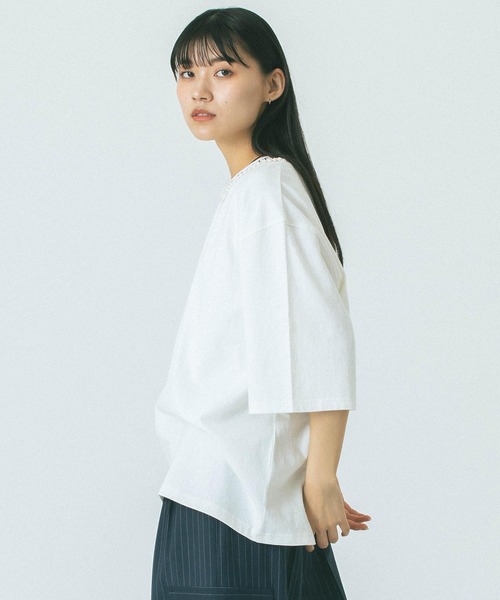 「OKIRAKU」 半袖カットソー ONE SIZE ブラック レディース_画像3