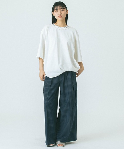 「OKIRAKU」 半袖カットソー ONE SIZE ブラック レディース_画像5
