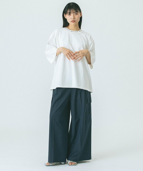 「OKIRAKU」 半袖カットソー ONE SIZE ブラック レディース_画像6