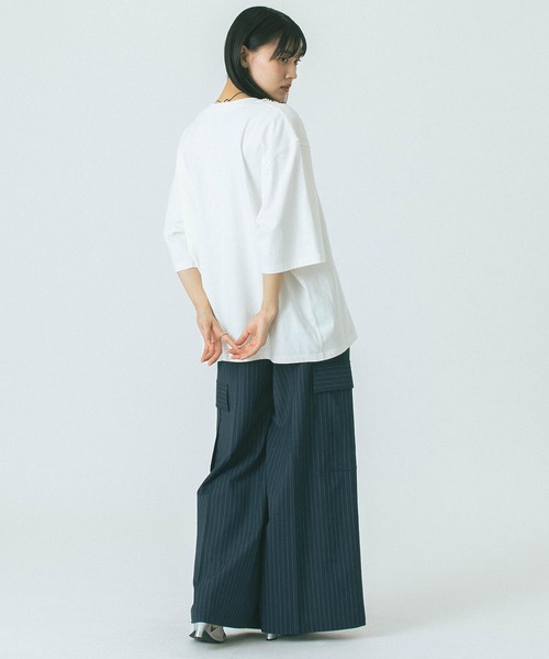 「OKIRAKU」 半袖カットソー ONE SIZE ブラック レディース_画像8