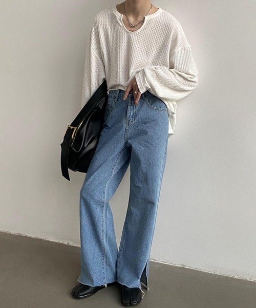 「NOWLE」 長袖Tシャツ X-LARGE グレー メンズ_画像6
