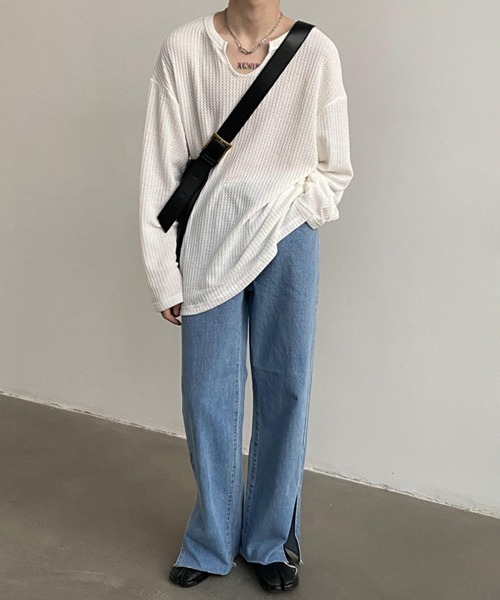 「NOWLE」 長袖Tシャツ X-LARGE グレー メンズ_画像9
