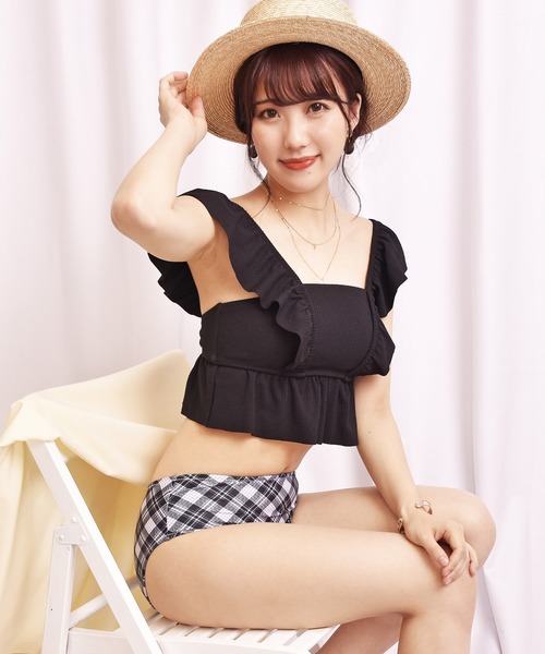 送料関税込★MAGDA BUTRYM★花柄アップリケ・シャーリング水着 小花柄シャーリング水着 | レディースファッション通販 - DHOLIC