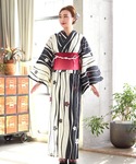浴衣 浴衣セット レディース モノトーン×桜 ...の詳細画像4