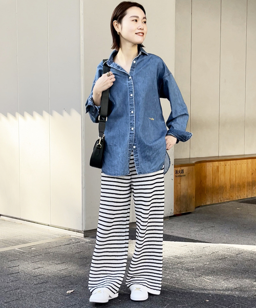 新品　Spick & Span ボーダークロッシェパンツ Spick & Span（スピックアンドスパン）の「ボーダークロッシェ