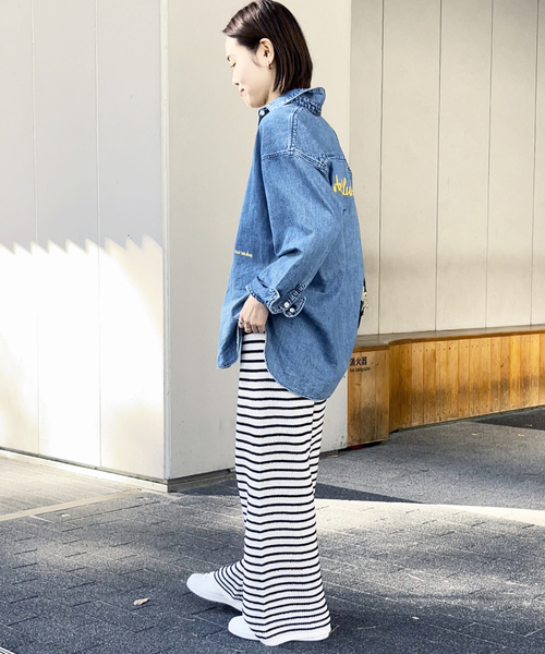 Spick＆Span パンツ ボーダークロッシェパンツ : ZOZOTOWN Yahoo!店 