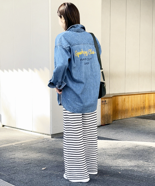 新品　Spick & Span ボーダークロッシェパンツ Spick & Span（スピックアンドスパン）の「ボーダークロッシェ