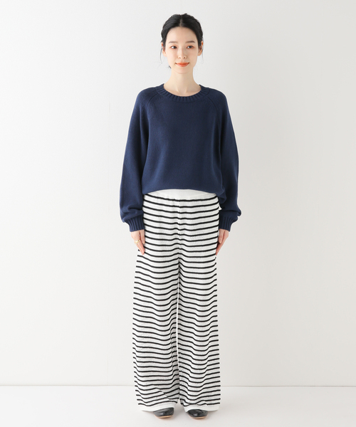 Spick＆Span パンツ ボーダークロッシェパンツ : ZOZOTOWN Yahoo