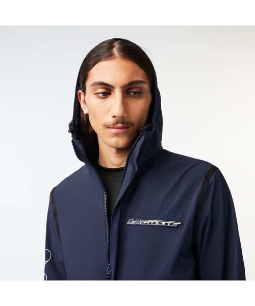 LACOSTE パーカー リサイクルナイロンウィンドブレイカー メンズ