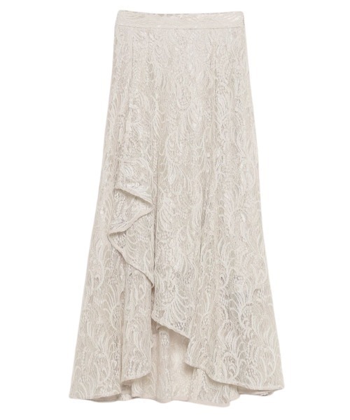 新品　ウェーブレースラップフレアスカート anuans スカート ウェーブレースラップフレアスカート