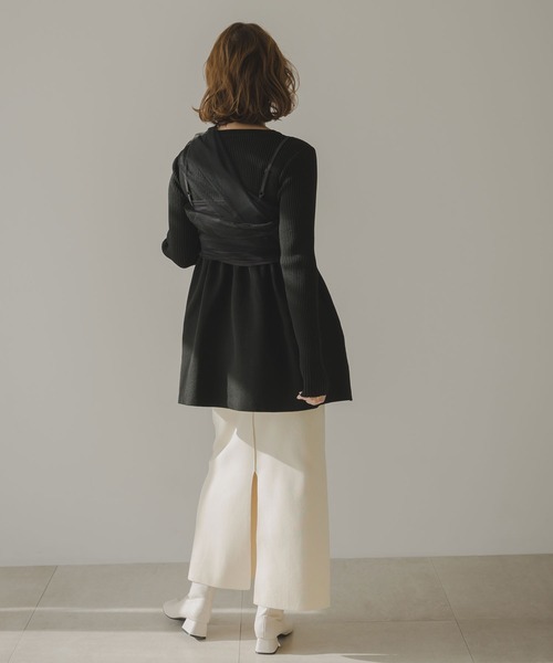 ニット セーター ペプラムリブトップス＆ビスチェセット レディース rectangle ニット セーター ペプラムリブトップス＆ビスチェ