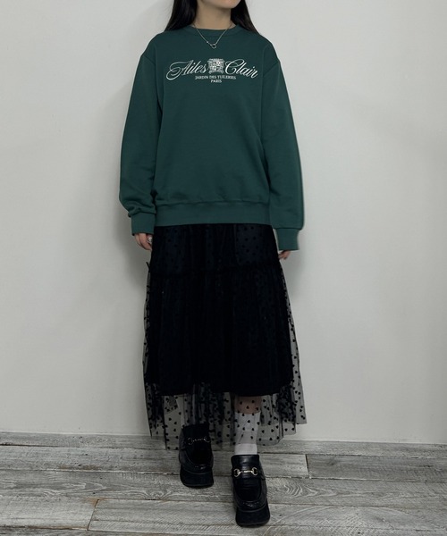 トレーナー スウェット 刺繍配色スウェット レディース